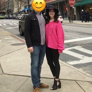 Hot Pink Off-Shoulder Sweater